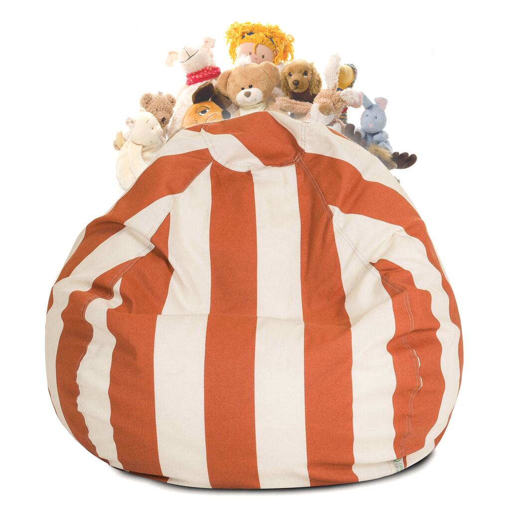Majestic Home Goods Vertical Stripe Stuffed Animal Storage Bean Bag Cover