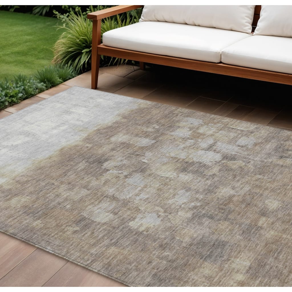 HomeRoots Abstract Transitional Rectangle Outdoor Rug