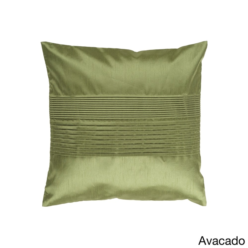Livabliss Hind Decorative 18-inch Shiny Square Pleated Throw Pillow