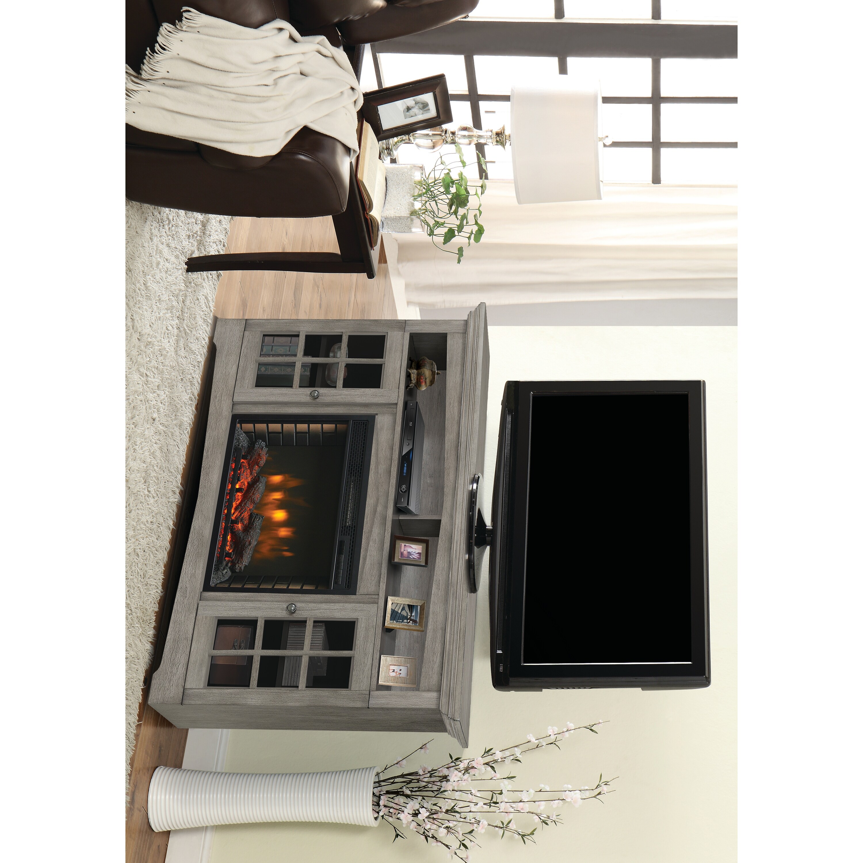 Muskoka Huntley 59-in Media Electric Fireplace in Grey - 59 - On Sale -  Bed Bath u0026 Beyond - 36118859