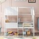 preview thumbnail 3 of 13, Elegant Twin Size Low Loft Wood House Bed with Two Side Windows, Superior Quality & Better Sleeping Environment, White