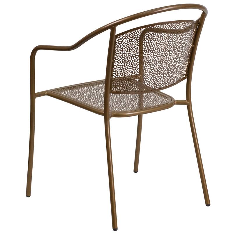 5 Pack Indoor-Outdoor Steel Patio Arm Chair with Round Back