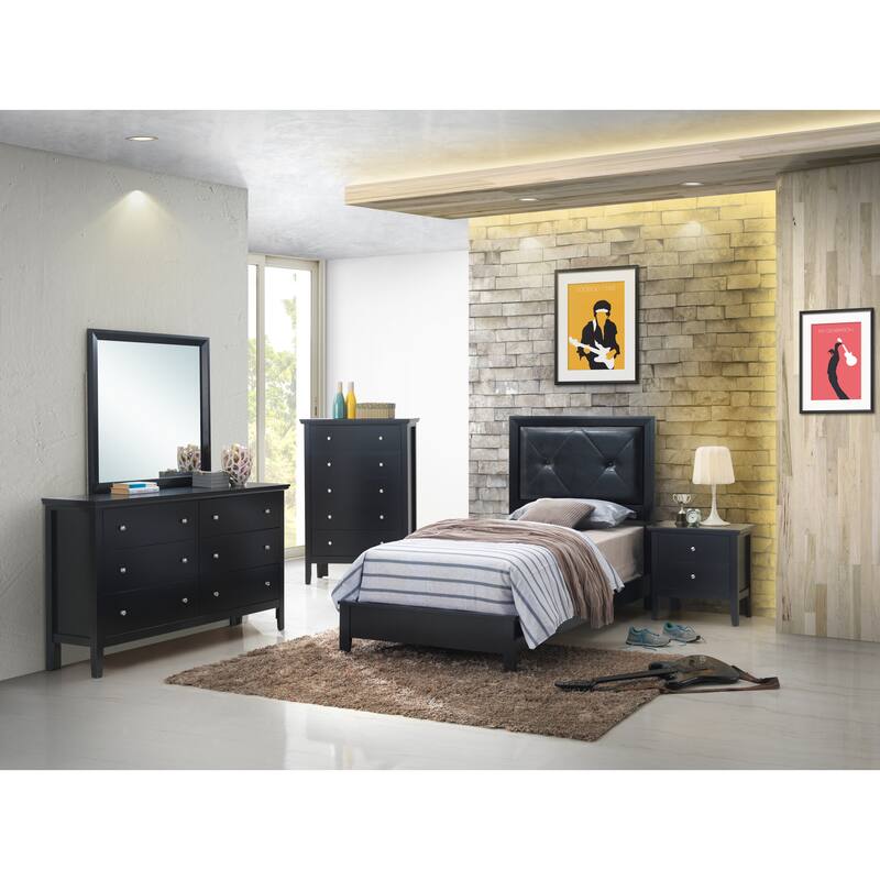 Black Twin Bed - Transitional Style, Simple Assembly, Modern Look