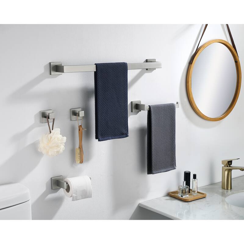 AITINKAN 4-Piece Bath Hardware Set Square Towel Holder Set
