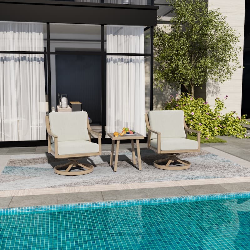 1-Piece Aluminum Outdoor Table with Hand-painted Frame