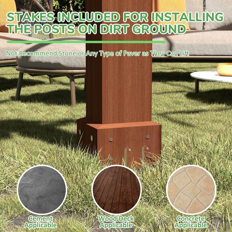 VEIKOUS Outdoor Cedar Wood Pergola Gazebo Kit with Flat Roof Trellis for Patio, Deck, Garden and Backyard