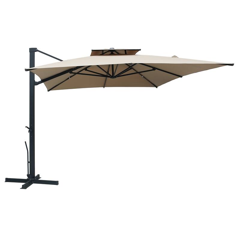 13-Ft Aluminum Dual-Roof Cantilever Umbrella