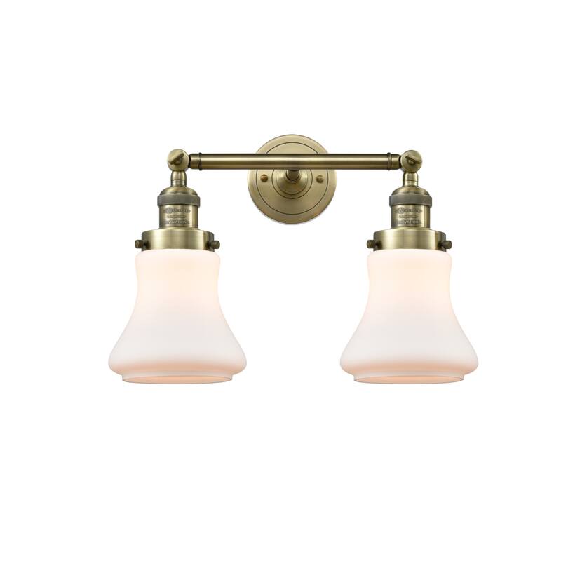 Innovations Lighting Bellmont 2 Light 17" Wide Bathroom Vanity Light - Antique Brass / Matte White