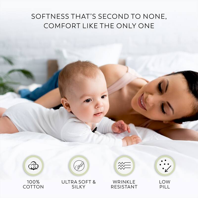 Color Sense 100% Cotton 300TC Ultra-Soft & Silky Wrinkle-Resistant Sheet Set