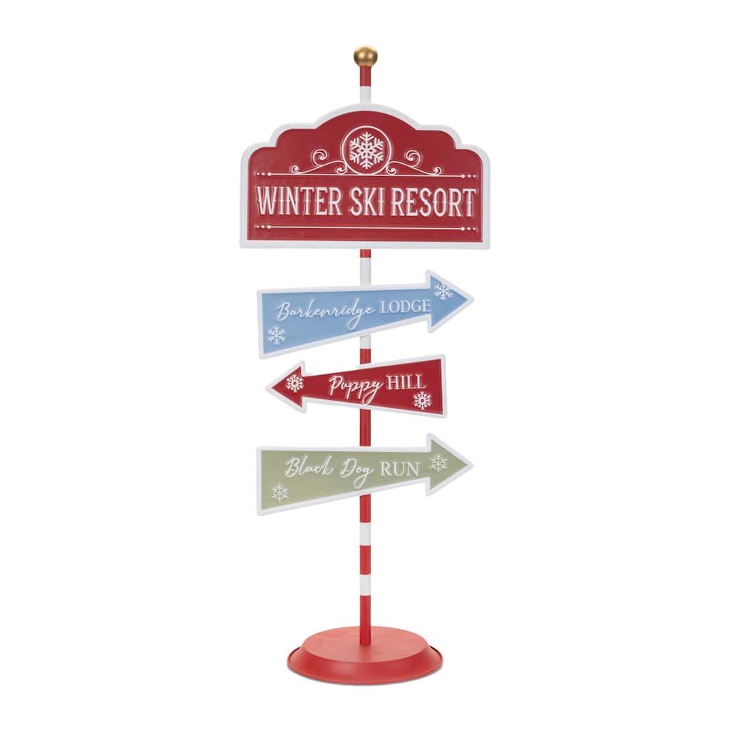 Dog Ski Resort Sign 33.5"H - N/A