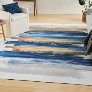 Nourison Washables Indoor Multicolored Abstract Area Rug
