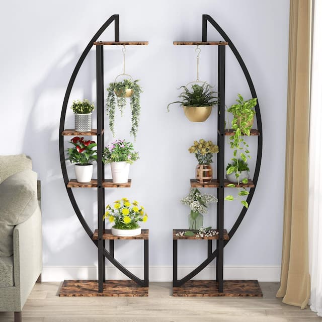 5-Tier Plant Stand Pack of 2, Display Shelf Flower Rack for Home Garden