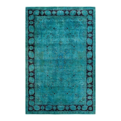 Contemporary Overdyed Wool Hand Knotted Area Rug - 6' 3" x 9' 4"