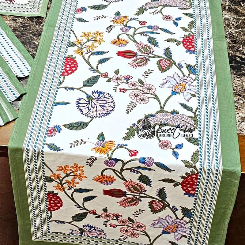 Cotton Floral Berry Print Tablecloth Collection