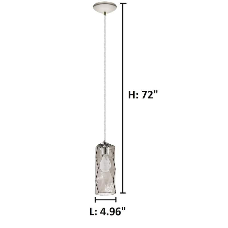 Eglo USA Estevau 1-Light Satin Nickel Mini Pendant - Satin Nickel