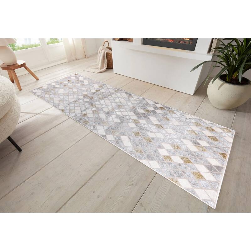 Viana Collection Modern Abstract Area Rug