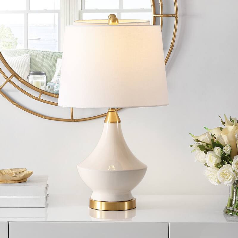 SAFAVIEH Lighting Makvala 25-inch Glass LED Table Lamp (Set of 2) - 14" W x 14" L x 24.5" H - 14Wx14Dx25H