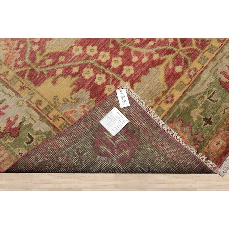 Hand Knotted Raspberry Oushak Arts & Crafts Wool Oriental Area Rug