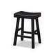 preview thumbnail 18 of 16, Furniture of America Barne Farmhouse Solid Wood Hefty Saddle Seat Dining Bar Stools (Set of 2)