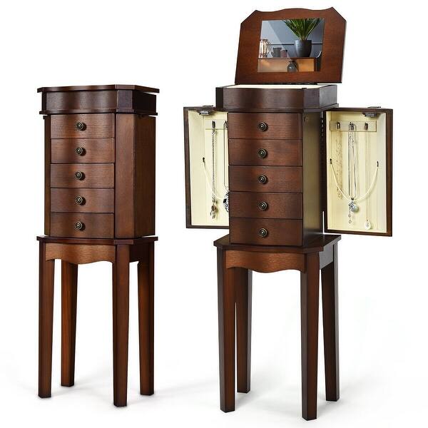 Shop Costway Jewelry Cabinet Storage Stand Chest Organizer 5