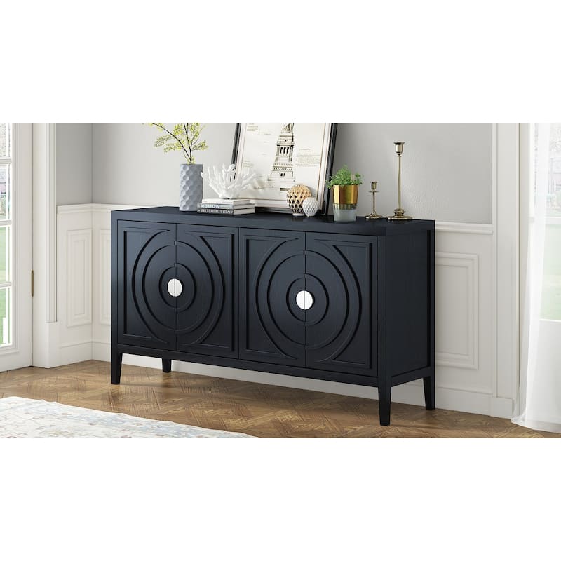 Retro Sideboard door with Circular Groove Design cabinets