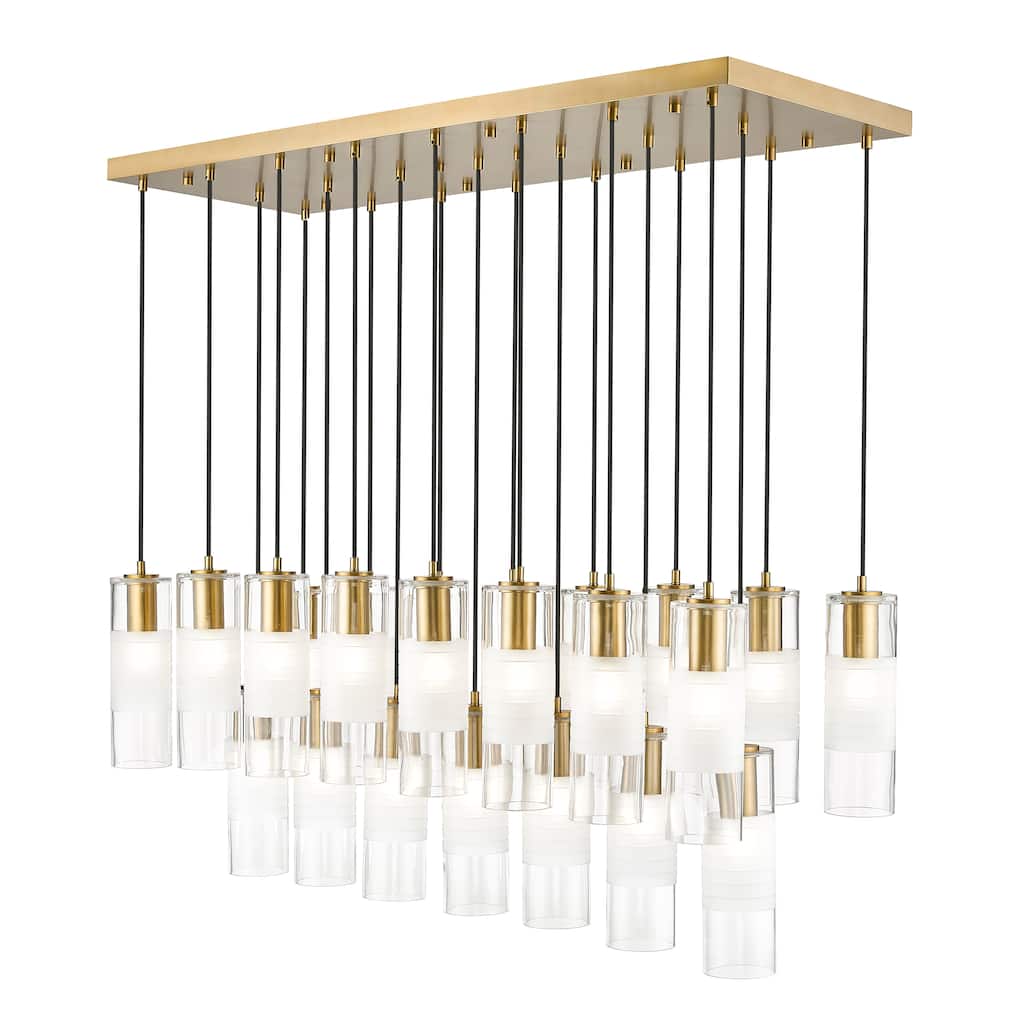 Alton 23 Light Linear Chandelier in Modern Gold - Modern Gold