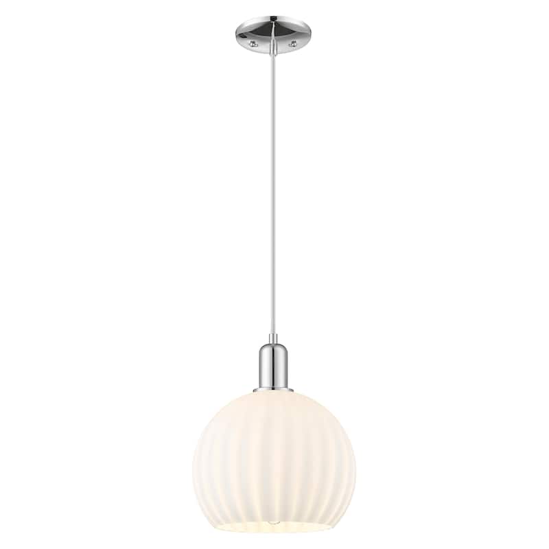 Innovations Lighting Endless Possibilities Arcadia - White Venetian - 1 Light 10" Cord Hung Mini Pendant - Polished Chrome