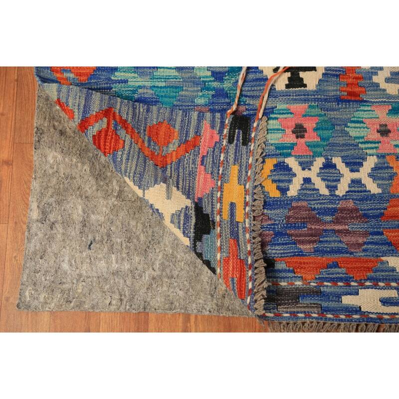 Reversable Kilim Oriental Area Rug Flatweave Wool Carpet - 10'2"x 12'11"