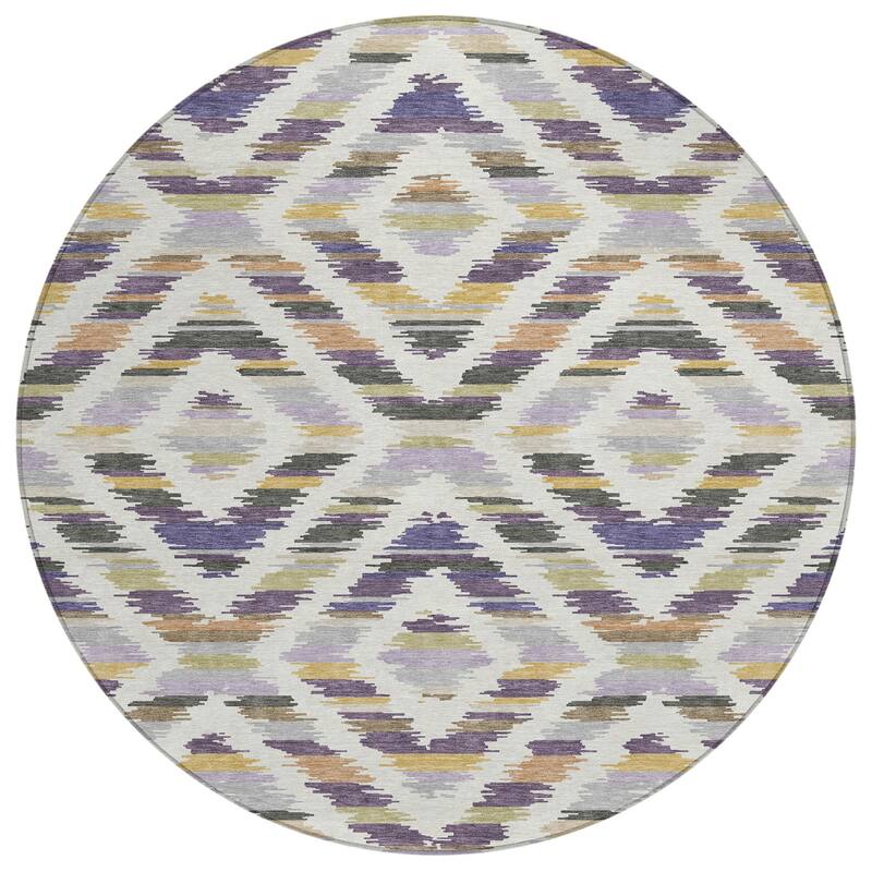 Machine Washable Indoor/ Outdoor Global Diamdon Chantille Rug