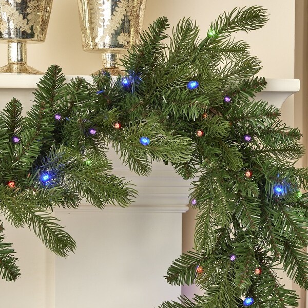 Christmas garland with battery operated lights 2025