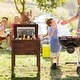 preview thumbnail 4 of 8, Gymax Wooden Cooler for Patio 54 Quart Beverage Cooler w/ Handles