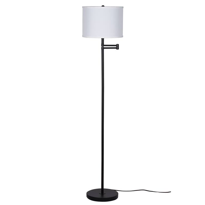 Catalina Camden Swing Arm Floor Lamp - Black