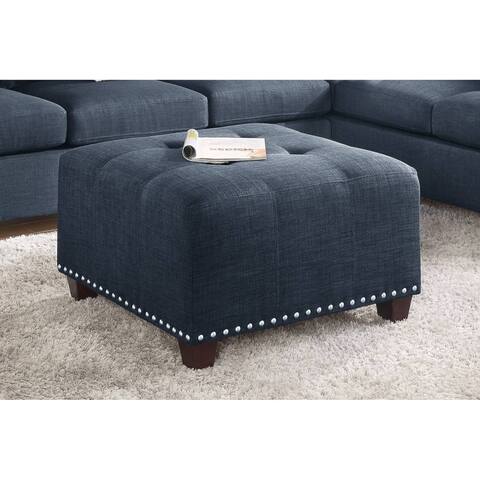 Cocktail Ottoman With Accent Tufting Seat