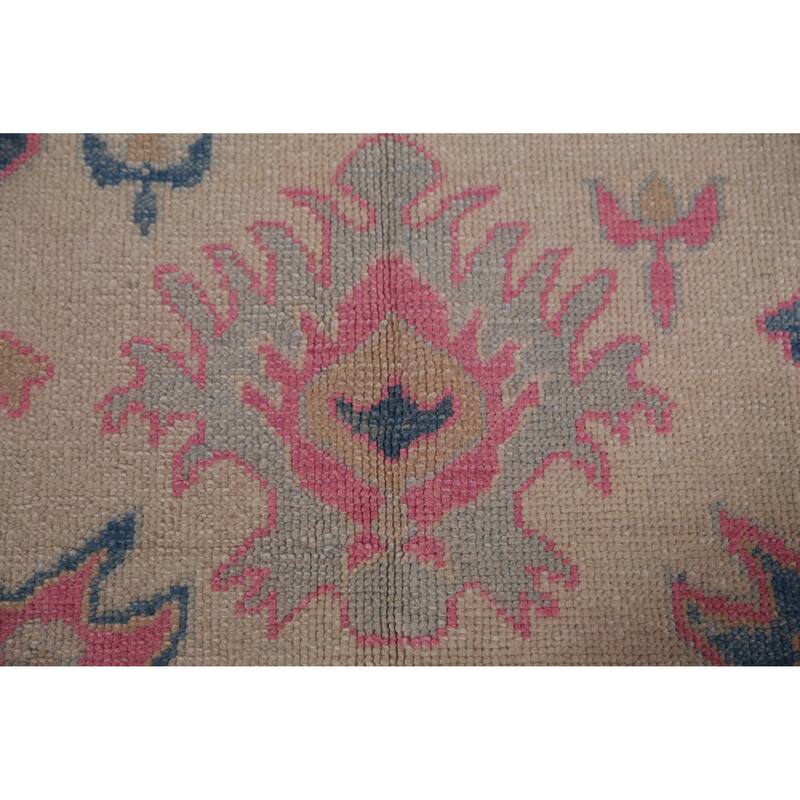 Hand Knotted Oriental 100% Wool Carpet Transitional All-Over Beige & Ivories Oushak Area Rug - 10' 6'' X 8' 4''