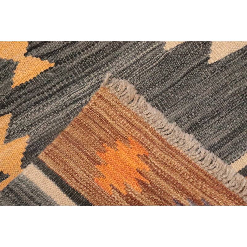 Hand Woven Oriental 100% Wool Carpet Southwestern Tribal Purples Kilim Area Rug - 4' 10'' X 3' 2''