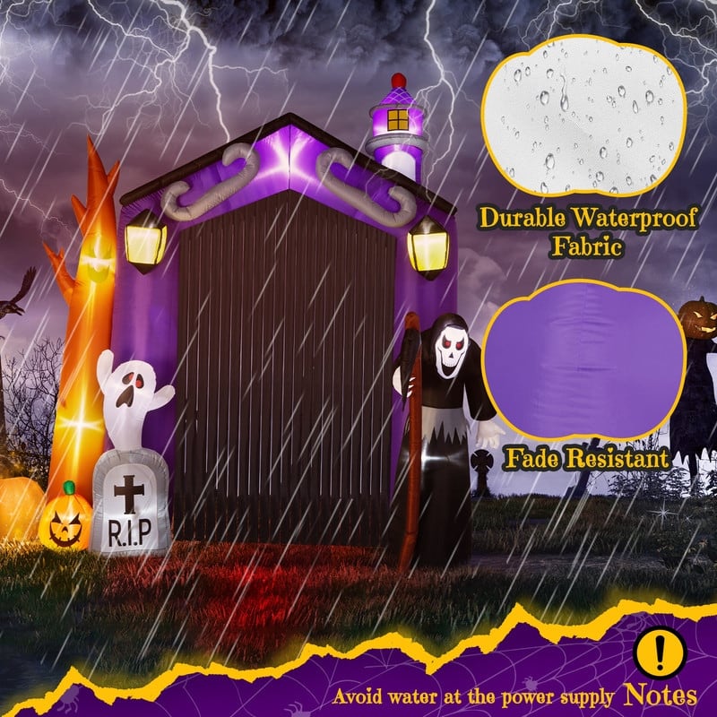 9.8FT Death Gravestone Archway Inflatable Halloween Outdoor Decorations