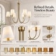 preview thumbnail 9 of 19, Mid-Century Modern Gold 6/8-Light French Chandelier Fabric Pendant Lights for Dining Room