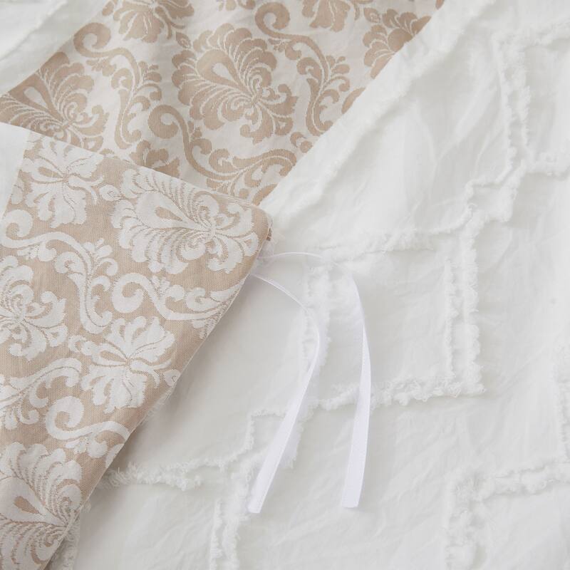 3-Piece Textured Stripe Geometric Oversized Stylish Duvet Cover Set