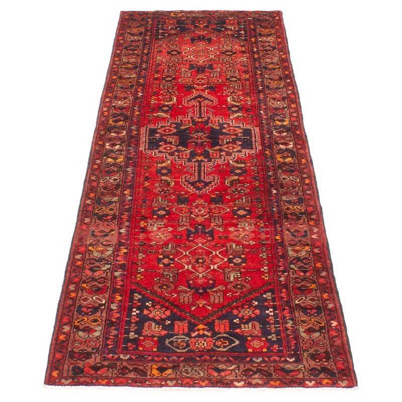 ECARPETGALLERY Hand-knotted Andelz Red Wool Rug - 3'5 x 9'7