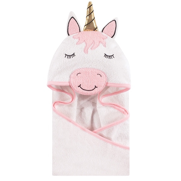slide 1 of 1, Hudson Baby Infant Girl Cotton Animal Face Hooded Towel, Modern Unicorn, One Size - Modern Unicorn - One Size One Size - Modern Unicorn