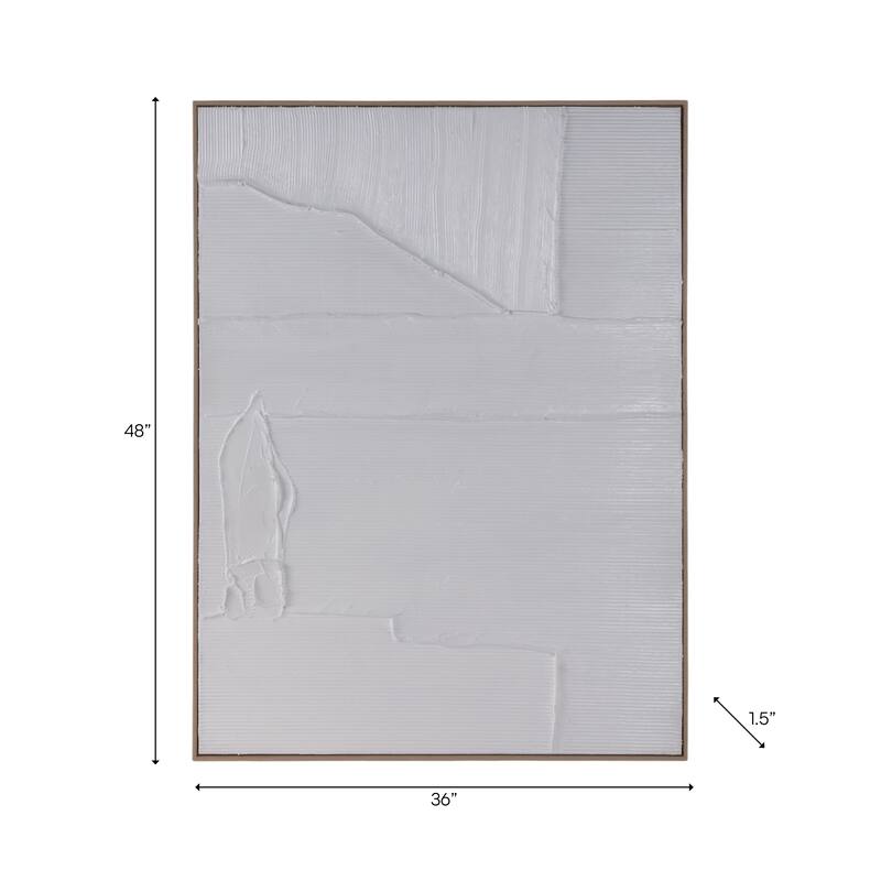 Decorative Textured Lines Wall Art Decor - 48", White