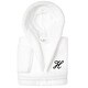 preview thumbnail 30 of 103, Sweet Kids 100% Polyester SUPER PLUSH Double Brushed Hooded Bathrobe with Black Script Monogram H - Large