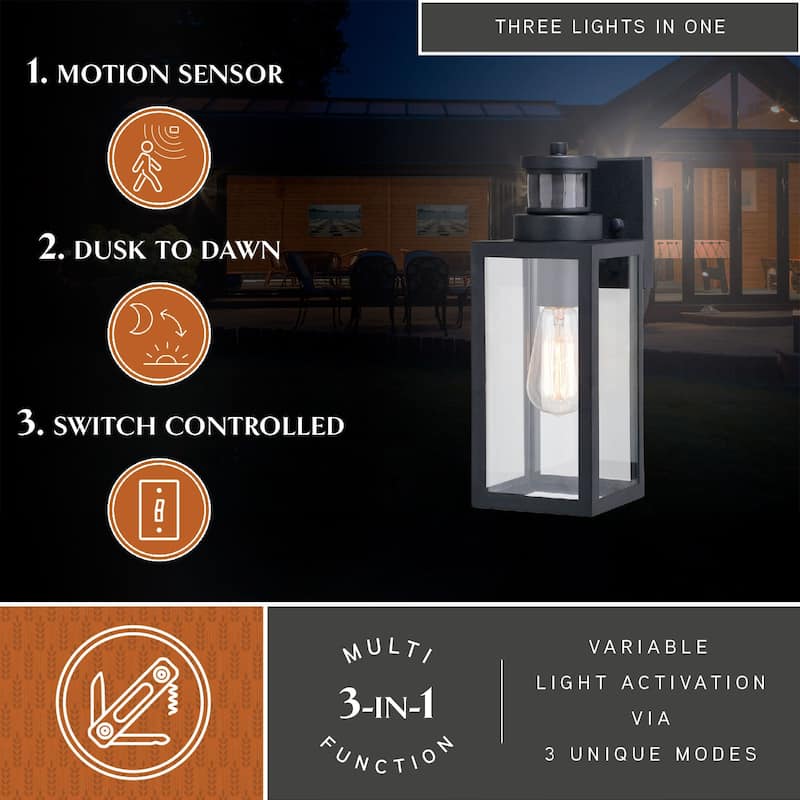 Vaxcel Lighting T0736 Lombard 13" Tall Outdoor Wall Sconce with Clear