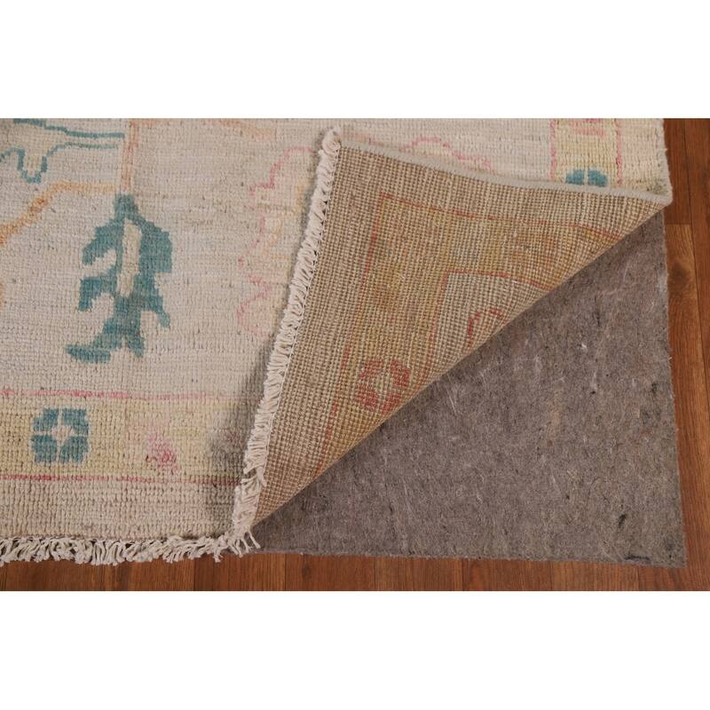 Floral Oushak Turkish Area Rug Handmade Vegetable Dye Wool Carpet - 8'10"x 11'10"