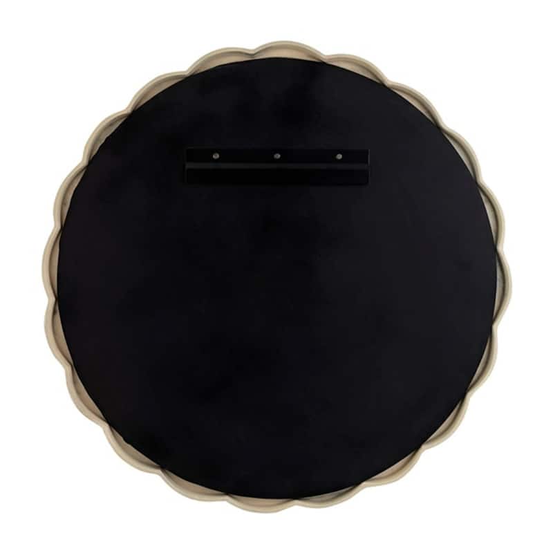 Large Textured Scallop Aluminum Wall Mirror - 31.5" - Antique Brass