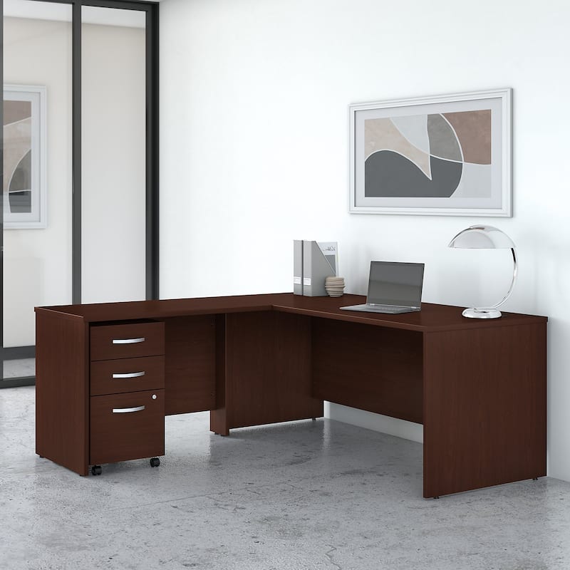 Bush Business Furniture Studio C L Shaped Desk with File Cabinet