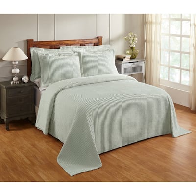 Better Trends Chenille Bedspread Set w/Sham 100% Cotton Soft Lightweight All-Season Fluffy & Cozy Bedding Set Jullian Collection