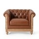 preview thumbnail 35 of 51, Castalia Chesterfield Tufted Club Chair by Christopher Knight Home - 39.00" L x 33.50" W x 28.00" H