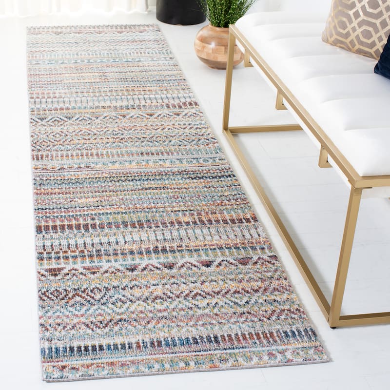 SAFAVIEH Crystal Vitaliana Moroccan Boho Distressed Rug - 2'4" x 9' Runner - Rust/Gold