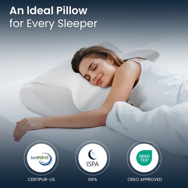 Cooling Memory Foam Wave Pillows, Ergonomic Cervical Contour